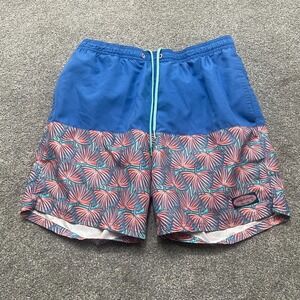 Vineyard Vines Shorts Large Multicolor Palm Chappy Lined Swim Trunks 6 in Mens